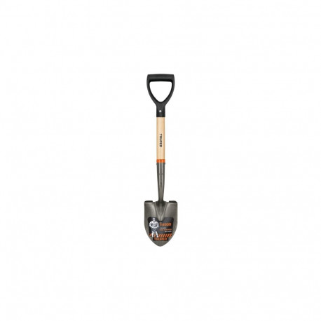 Truper small round point shovel with wooden shaft D-grip handle, 72cm