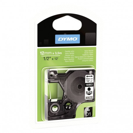 Dymo etiketirpinteri lint D1 12mm, must