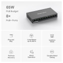 Switch|MERCUSYS|Desktop/pedestal|10x10Base-T / 100Base-TX|PoE+ ports 8|MS110P