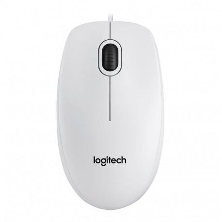 LOGITECH B100 Corded Mouse - WHITE - USB - B2B