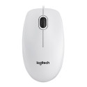 LOGITECH B100 Corded Mouse - WHITE - USB - B2B