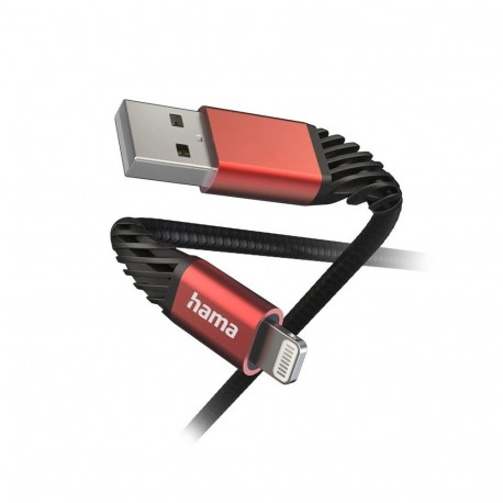 Cable Hama "Extreme" USB-A/Lightning 1.5m, Black/Red