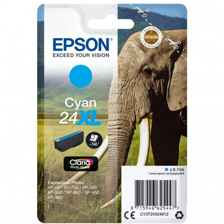 Epson Ink No 24 Epson24 Epson 24 XL Cyan (C13T24324012)