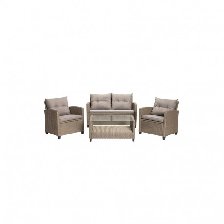 OUTDOOR FURNITURE SET GREY 4 SEATER
