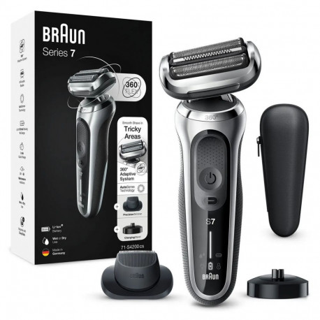 Braun Shaver 71-S4200cs Operating time (max) 50 min, Wet & Dry, Silver/Black