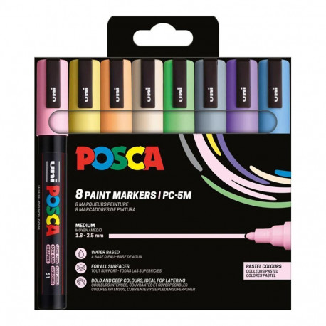 uni POSCA marker PC-5M, 1,8-2,5 mm, 8 tk, pastellvärvid
