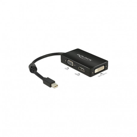 Adapter mini DisplayPort 1.2 pistikust VGA/HDMI/DVI pesaks, passiivne, must