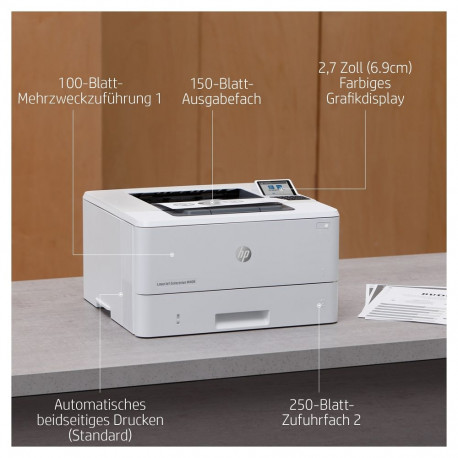 HP laserprinter LaserJet Enterprise M406DN, mustvalge, 38lk/min, A4, LAN, kahepoolne