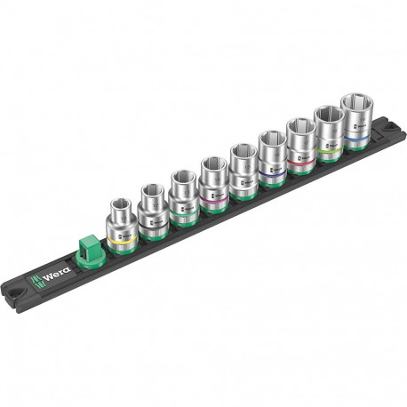 Wera socket magnetic strip C 4 Zyklop socket set 1/2 (black/green, 9?piece)