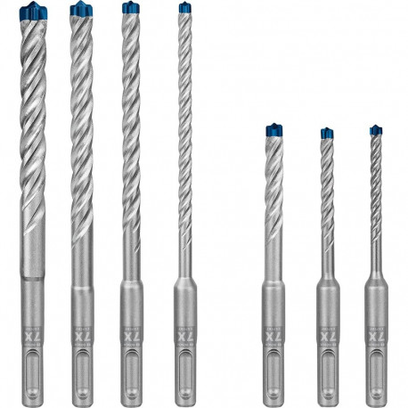 EXPERT Hammerbohrer-Satz SDS-plus-7X, 7-teilig (Ø  5 / 6 / 8 / 10 / 12mm, Arbeitslänge 50mm / 100mm)