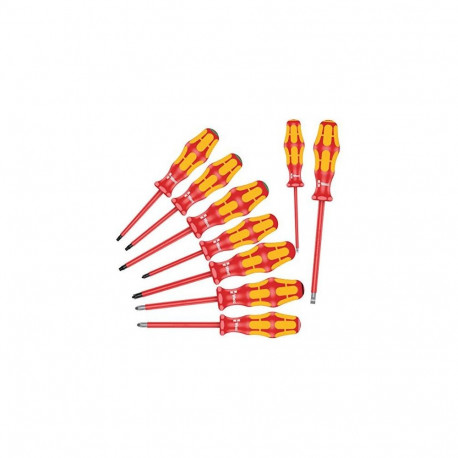 160 i/162 i/167 i/9 Schraubendrehersatz Kraftform Plus Serie 100 (rot/gelb, 9-teilig, mit Lasertip)