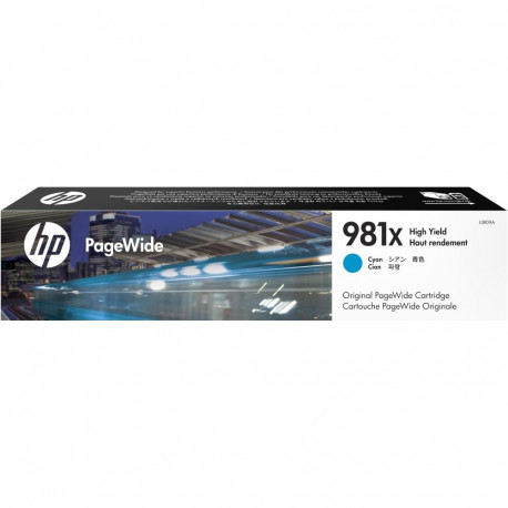 Tint HP 981X L0R09A High Yield Cyan suuremahuline Pagewide 11000lk PageWide Pro 556 MFP586, Managed 