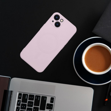 Case for Samsung S26 ULTRA Silicone Mag Cover compatible with MagSafe (camera protection) pink