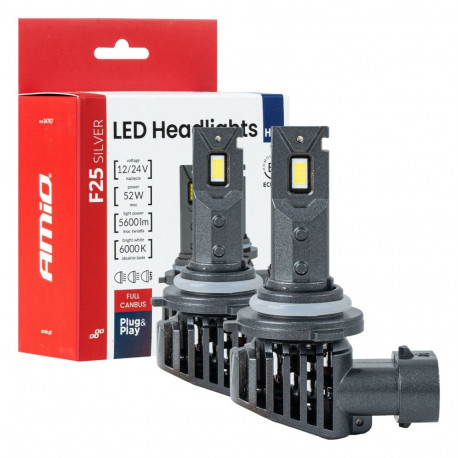 Amio led autopirnid F25 täis CANbus 52W HB4 9006 12V 24V amio-04707, hõbe