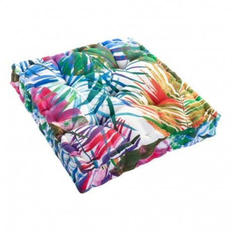 Cushion DKD Home Decor 8424001666423 Ocean Polyester Aluminium Multicolour Tropical Leaf of a plant 