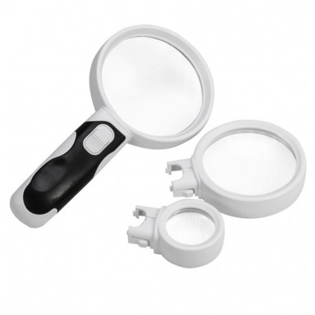 SAFE Kolm-ühes LED luup 2,5x/5x/16x