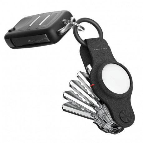 KeySmart AirTag Vegan Leather Case Air Black