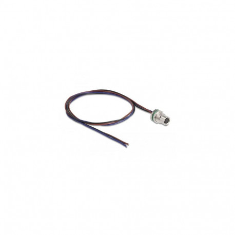 DeLOCK M8 panel-mount cable A-coded 3 pin female for panel with open cable ends front mounting 0.5 m