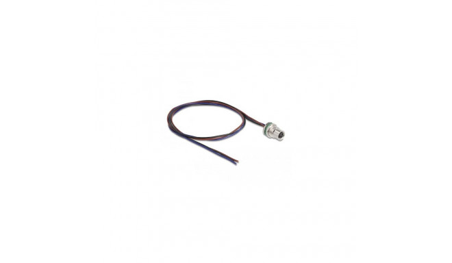 DeLOCK M8 panel-mount cable A-coded 3 pin female for panel with open cable ends front mounting 0.5 m