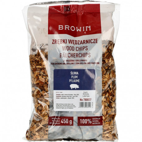 Wood chips for smoking/grilling, plum, 450 g, BROWIN 780837, KL 08