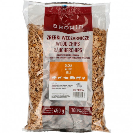 Browin wood chips 780836, 450g, alder wood, KL 08, for smoking and grilling
