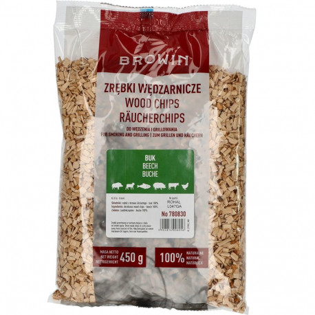 Browin Wood Chips 780830, 450g, KL 08, Beech, for Smoking and Grilling