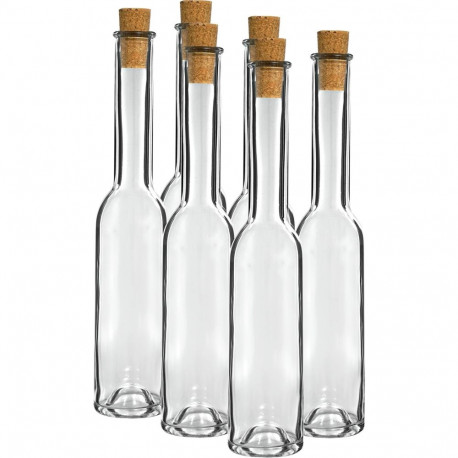 200 ml glass bottle with cork BROWIN 631222, 6 pcs., transparent, 200 ml