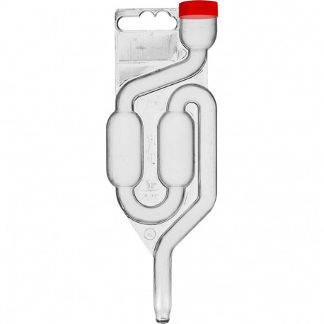 Plastic airlock MAXI with red dust cap BROWIN 405590, 6.0 cm x 2.5 cm x 18 cm