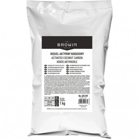 Active Coconut Carbon BROWIN 405109, 1 kg, grain size 0.55-2.4 mm, adsorption activity >60%
