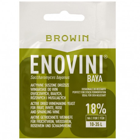 ENOVINI BAYA wine yeast 7 g dried for white and rosé wines up to 35 L 400360 Browin