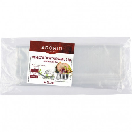 Cooking bags for 3kg press ham maker BROWIN 313230, 22.5x32 cm, up to 90°C, 20 pcs.