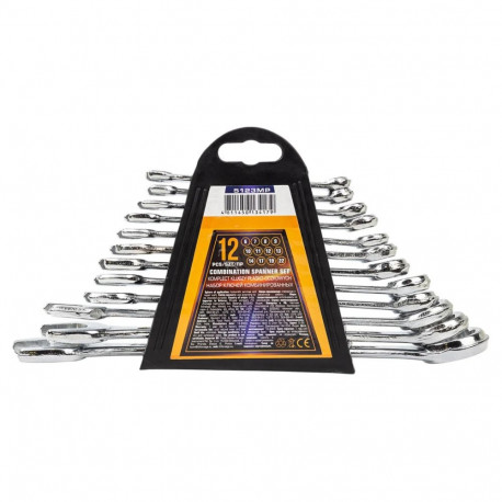 MEGATOOLS MT-5123MP combination wrench set, 12 pcs, 6-22mm, CrV, plastic holder