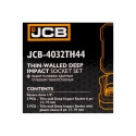 1/2" deep hex socket set, JCB, JCB-4032, 17 and 19 mm, CrMo steel
