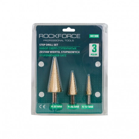 Puurikomplekt ROCKFORCE RF-44730B 4-32 mm HSS-TIN 3 tk blisterpakendis