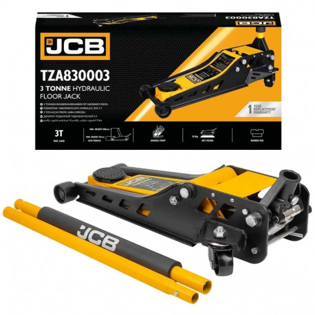 JCB hydraulic trolley jack JCB-TZA830003, 3t, 508mm, 75mm, double-piston, swivel wheels, safety valv