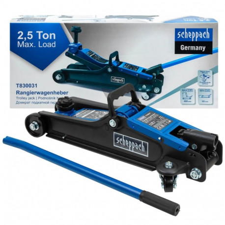 Scheppach SCH-T830031 hydraulic trolley jack, 2.5t, 90-400mm, low profile