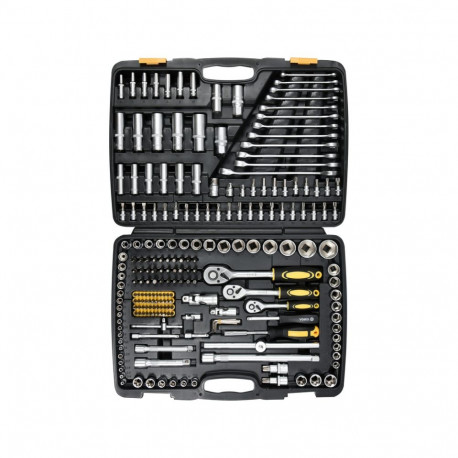 Vorel Tööriistakomplekt 58700, 216 tk, 1/4" 3/8" 1/2", 45 hammast, süsinikteras, CrV 6140, CrV 50BV3