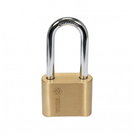 Vorel 77618 Padlock with 4-digit code, 50mm, 56mm, 8mm, brass, steel