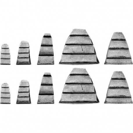 Vorel 99472 Haamri kiilude komplekt, 10 tk, teras, 5 suurust, 8x32 mm, 25x21 mm, 25x12 mm, 18x10 mm,