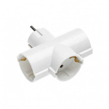 GTV AE-SC0103-00, socket splitter 1 to 3, 220-240V, 50-60Hz, 3600W, IP20, class I, grounded
