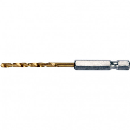 Yato YT-44754 metal drill bit with hex shank, 3 mm, HSS 4241, titanium coated, 135°, 81 mm, 33 mm, 1