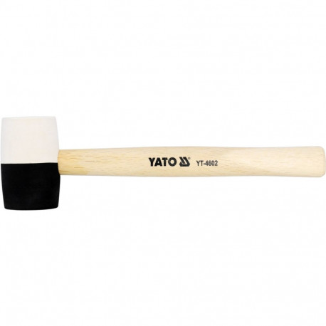 Yato Rubber Mallet YT-4602, 370g, 300mm, 50mm, 87.5mm, universal, wooden handle, white and black rub