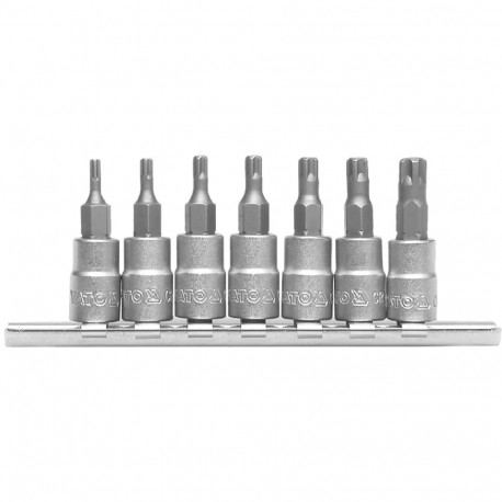 Yato YT-0461 Mutsikomplekt otsikutega, 7 tk, 1/4", 35mm, TS10-TS40, Torx TR, CrV