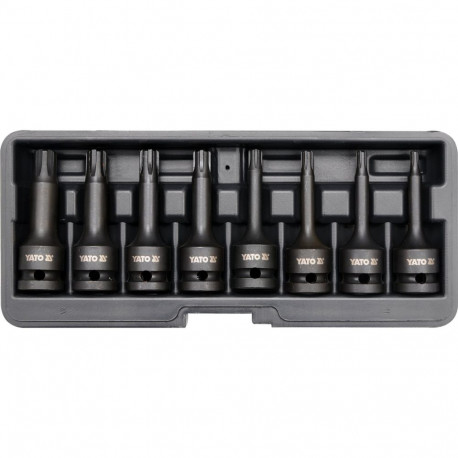 Yato YT-1068 impact bit socket set Ribe, 8pcs, 1/2", CrMo, 54 HRC, phosphated