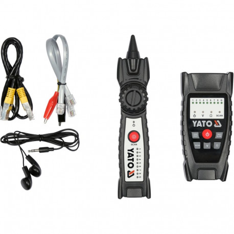 Yato YT-73137 juhtmeotsija, >1km, 3x1.5V AAA, 9V 6F22, ABS, LED, häirekindel, kaabli leidmine
