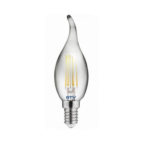Gtv LED Bulb E14, LD-C35FP4-18L, 4 W, 200 lm, 1800 K, AC220-240V, 360°, FILAMENT gray