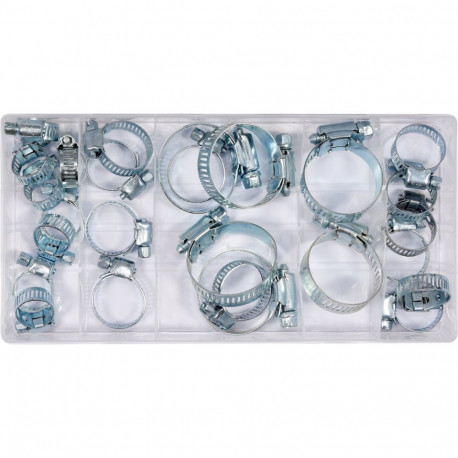 Yato Voolikuklambrite komplekt 26tk YT-06782, 16mm, 22mm, 25mm, 28mm, 35mm, 40mm, raudne, tsinkitud