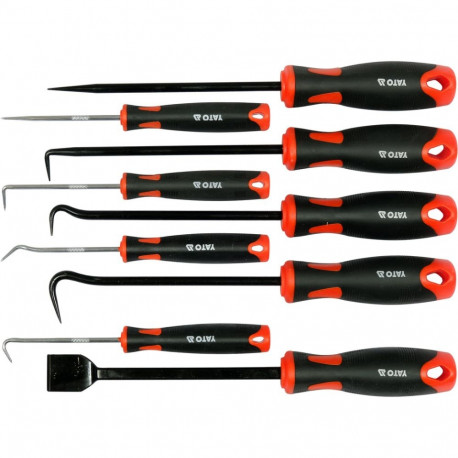 Yato Hook Set YT-08426, 162mm, 240mm, 40Cr, 8 hooks, scraper, PP, TPR, 45°, 90°, 135°, 180°