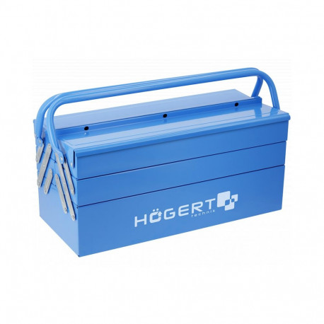 Hogert HT7G077 tööriistakast, 18", 0,6mm, 5 sektsiooni, 50kg, teras, sinine