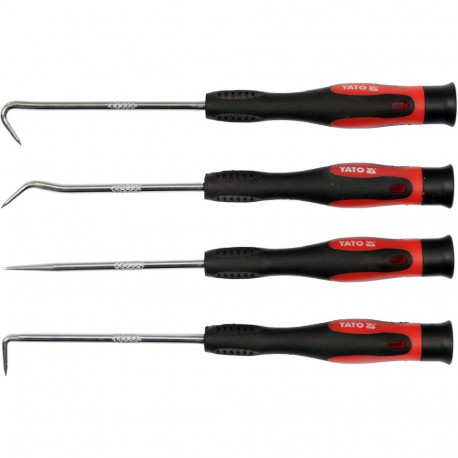 Yato konksude komplekt YT-0843, 4 tk, magnetiseeritud otsik, 40 HRC, kroomitud, karastatud, universa
